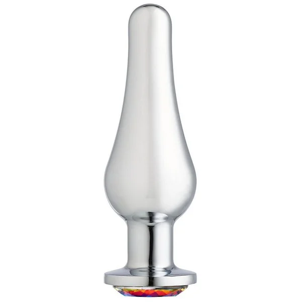 CLOUD 9 GEMS SILVER CHROMED TALL ANAL PLUG LARGE