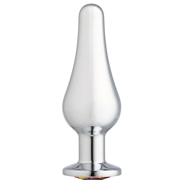 CLOUD 9 GEMS SILVER CHROMED TALL ANAL PLUG SMALL