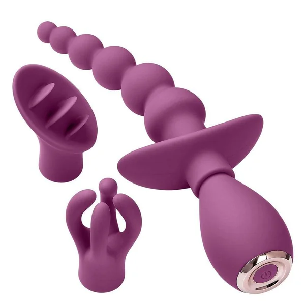 Cloud 9 Health and Wellness Anal Clitoral and Nipple Massager Kit - Purple