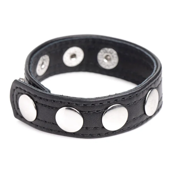 Cock Gear Leather Speed Snap Cock Ring - Black