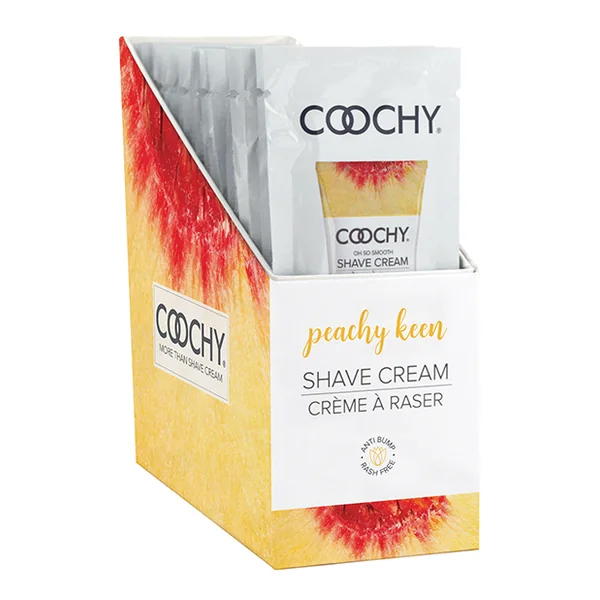 COOCHY SHAVE CREAM PEACHY KEEN FOIL 15ML 24PC DISPLAY