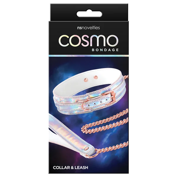 Cosmo Bondage Collar & Leash - Rainbow