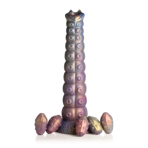 CREATURE COCKS DEEP INVADER TENTACLE OVIPOSITOR SILICONE DILDO W/ EGGS