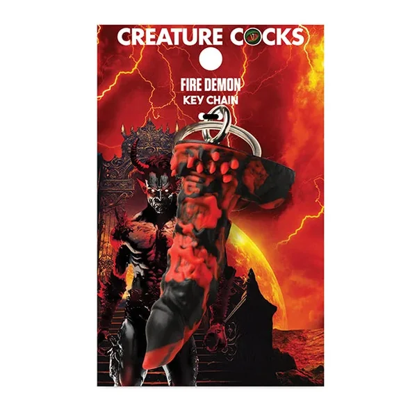 Creature Cocks Fire Demon Keychain – Red/Black