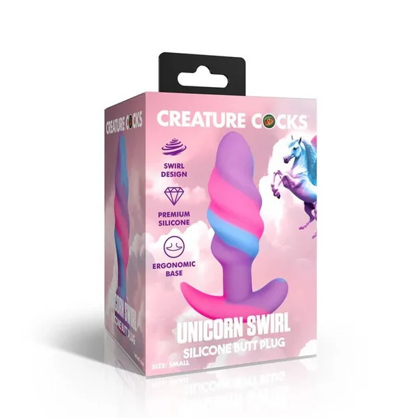 Creature Cocks Unicorn Swirl Silicone Anal Plug Small by XR