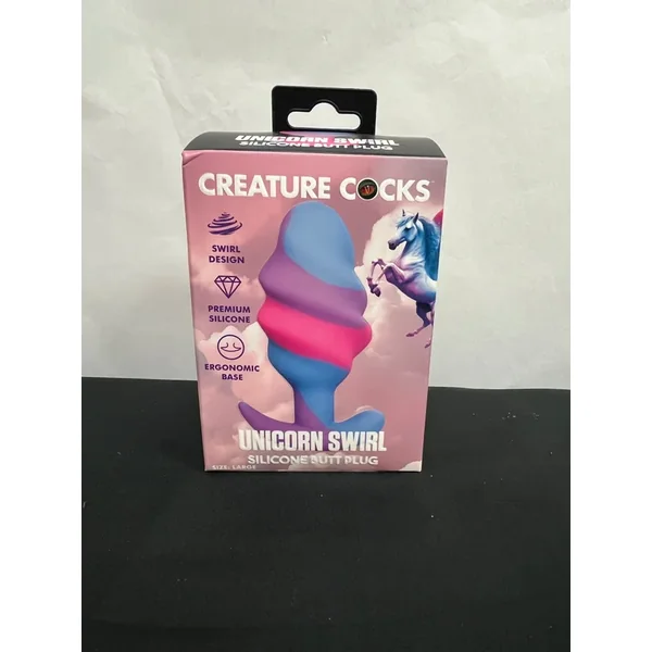 Creature Cocks Unicorn Swirl Silicone Butt Plug