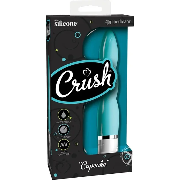 Crush Silicone Cupcake Vibrator Waterproof Turquoise 5.25 Inch