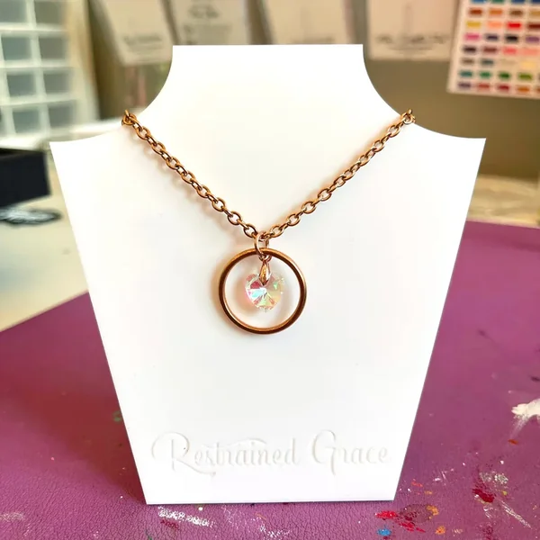 Crystal Heart Ring of O Day Collar – Stainless Steel