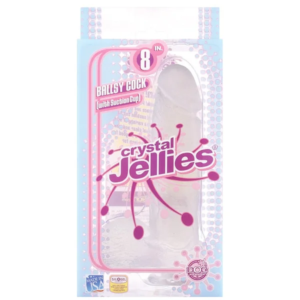Crystal Jellies 8" Ballsy Cock - Clear