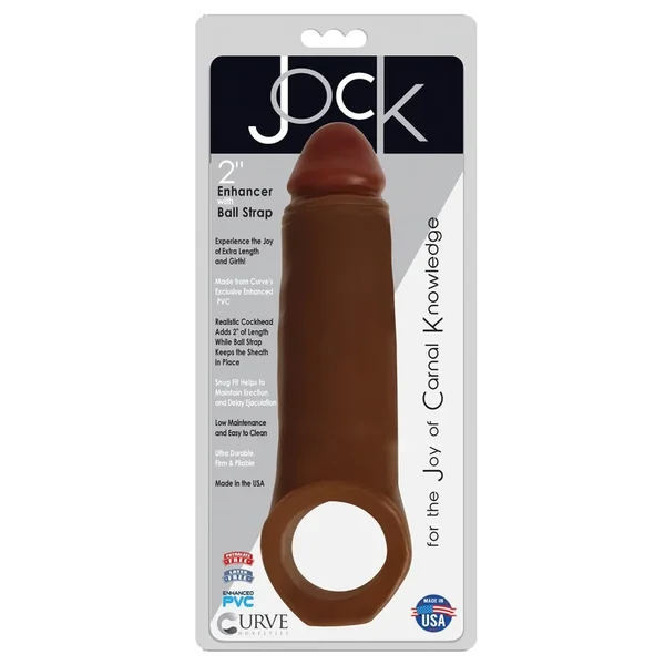 Curve Toys Jock Enhancer 2″ Extender w/Ball Strap – Chocolate