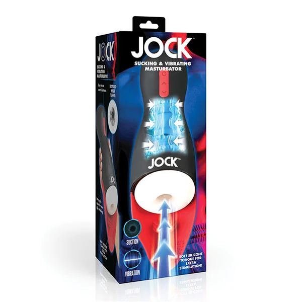 Curve Toys Jock Sucking & Vibrating Masturbator - Black/Red