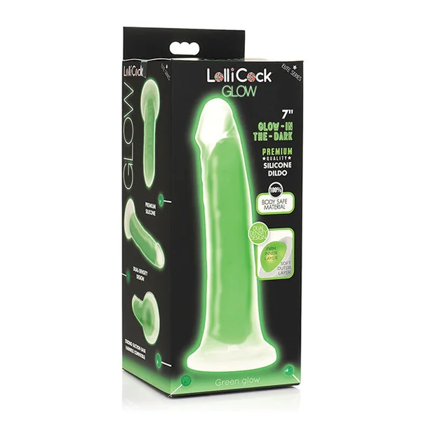 Curve Toys Lollicock 7 Inch Glow In The Dark Silicone Dildo