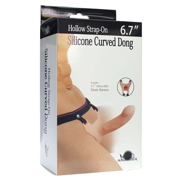 Curved Hollow Silicone Strap-On - 6.7"