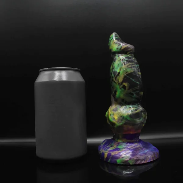 Custom Tibetan Mastiff Small Knot Dildo in Platinum Silicone