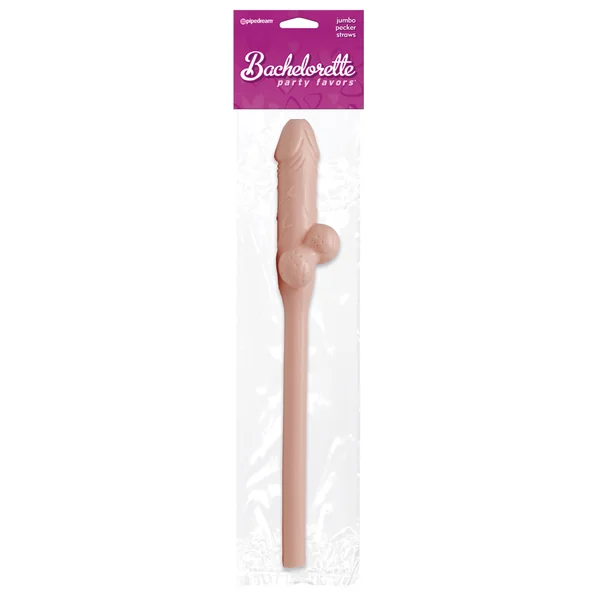 (D) BACHELORETTE JUMBO SUCKING STRAWS FLESH 11IN