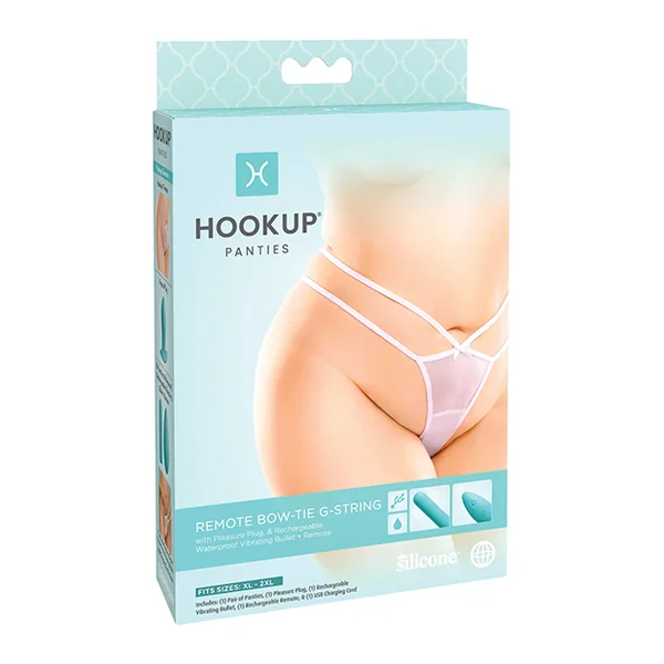 (D) HOOKUP PANTIES BOW TIE G-STRING XL-XXL
