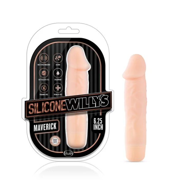 (D) SILICONE WILLY’S MAVERICK VIBRATING DILDO VANILLA