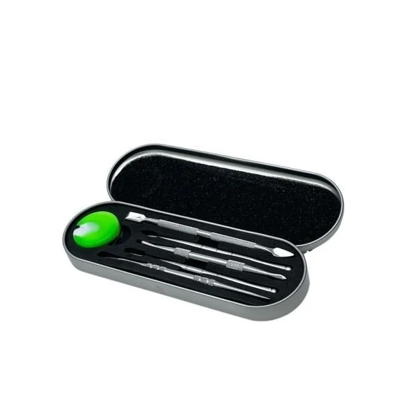 Dabber Set 5pk Metal With Silicone Container