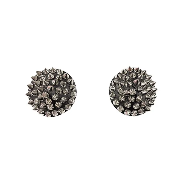 Darque Round Spiked Reusable Pasties – Black O/S