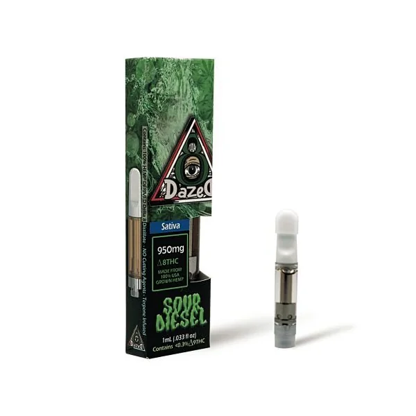 Dazed D8 1 Gram Cartridge Sour Diesel Sativa 950MG