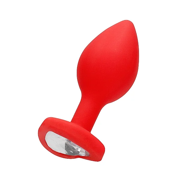 DIAMOND HEART BUTT PLUG RED LARGE