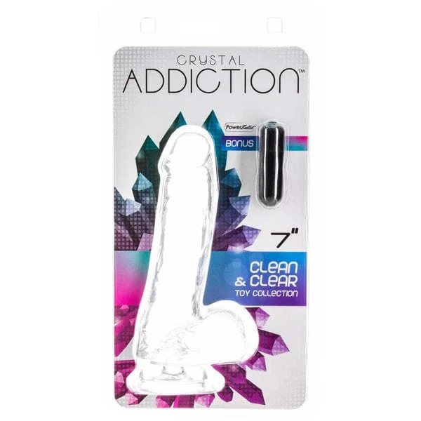 Dildo - Addiction - Crystal Addiction 7 inch dildo with testicles