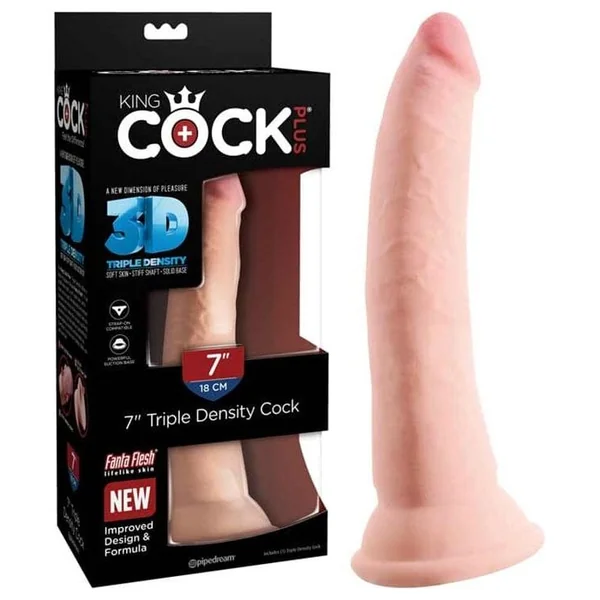 Dildo - King Cock Plus - 7 inch - Triple Density Testicle Free
