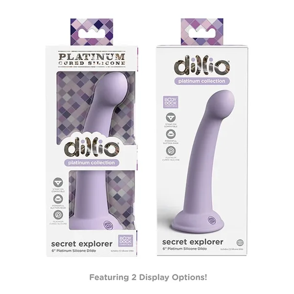 Dillio Platinum 6″ Secret Explorer Silicone Dildo – Purple