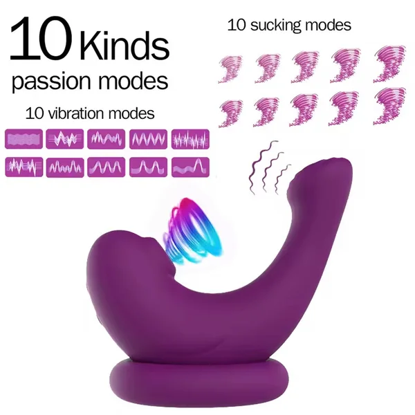 Double End Clit Sucker Anal Dildo Vibrator - Dolphin Women Gifts Wireless Charging