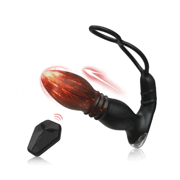 Double Lock Ring Sperm Prostate Massager Remote Control Anal Plug