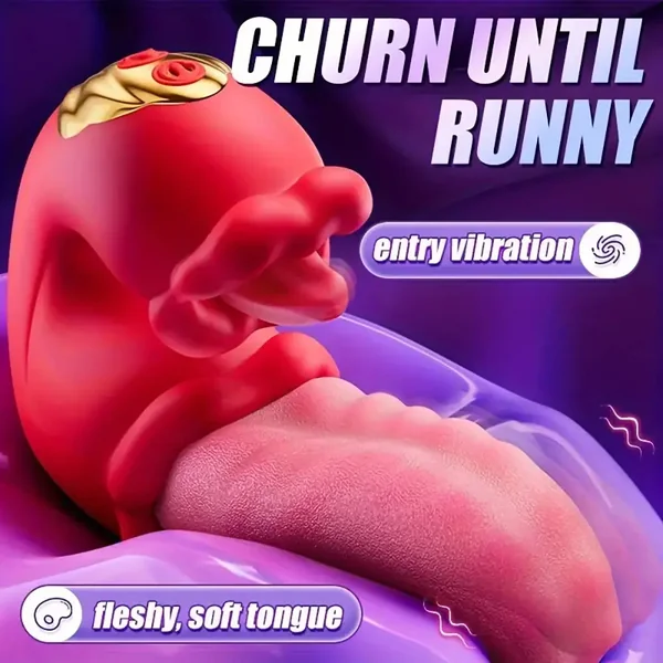 Double Tongue Licking Swing Female Clitoral Rose Vibrator Love Sex Toy