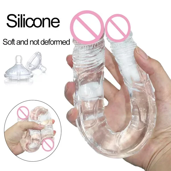 Double-headed Transparent Dildo Made Of Tpe