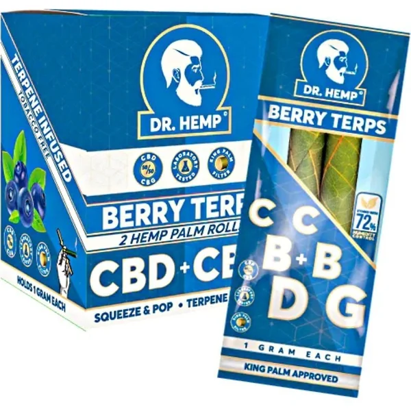 Dr. Hemp 2pk Hemp Rolls CBD+CBG Berry Terp 20PK/Dis