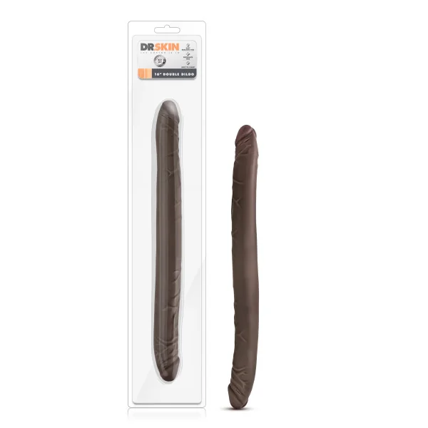 DR SKIN 16 DOUBLE DILDO CHOCOLATE “