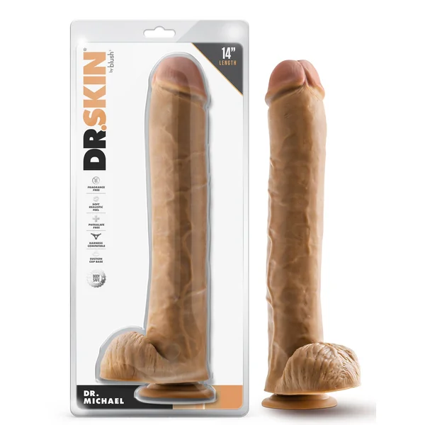 Dr. Skin - Dr. Michael - 14 Inch Dildo With Balls Tan