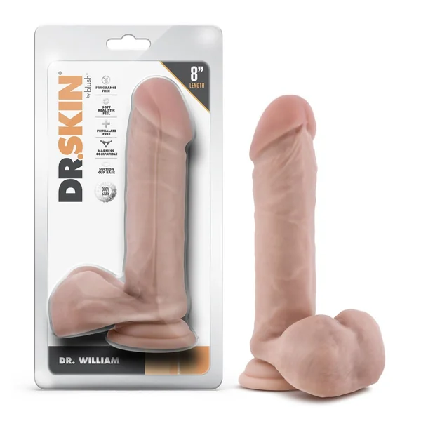 Dr. Skin - Dr. William - 8 Inch Dildo With Balls - Beige