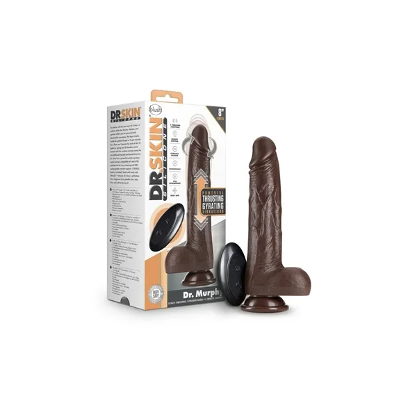 Dr. Skin Silicone – Dr. Murphy – 8 Inch Thrusting Dildo – Chocolate