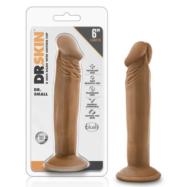 Dr. Skin Small 6 Inch Brown Starter Anal Suction Dildo by Blush Novelties