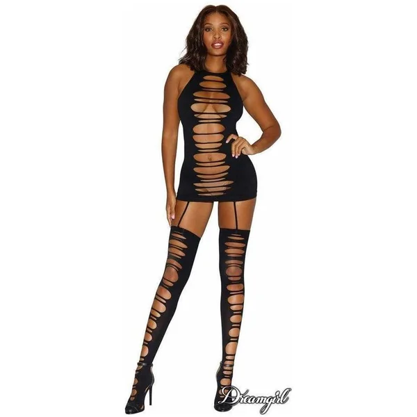 ​Dreamgirl Lingerie - Slashed Garter Dress 0233