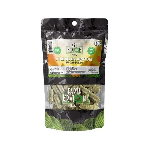 Earth Kratom 65ct Capsules Maeng Da