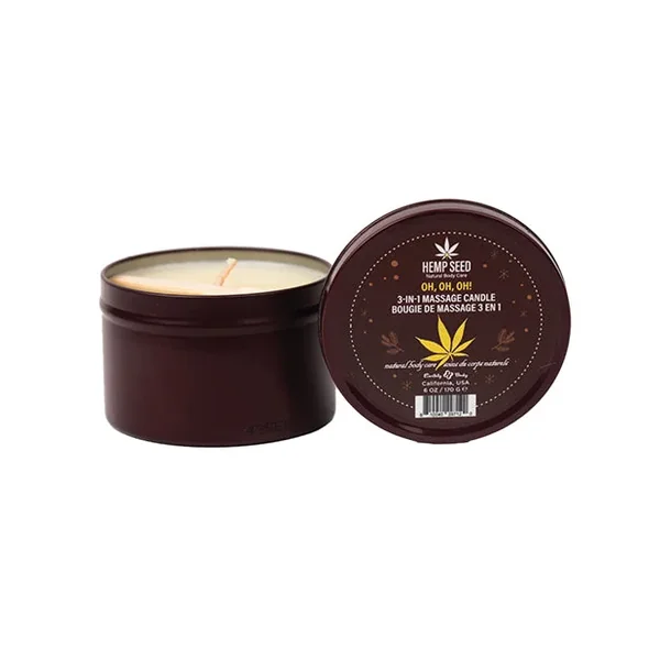 Earthly Body 2024 Holiday 3 in 1 Massage Candle – 6 oz Oh Oh Oh