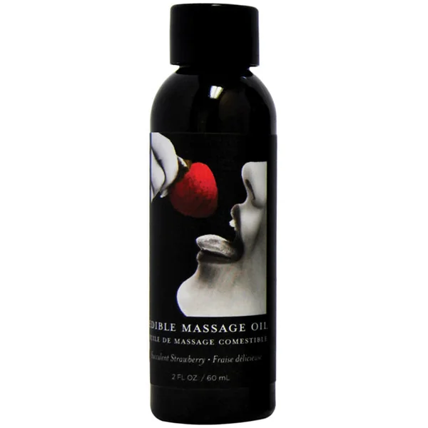 Earthly Body Edible Massage Oil - 2 Oz Strawberry