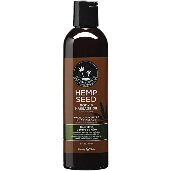 Earthly Body Hemp Seed Massage & Body Oil - Guavalava 8oz