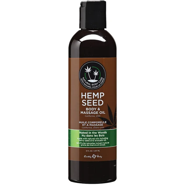 Earthly Body Hemp Seed Massage & Body Oil - Naked in the Woods 8oz