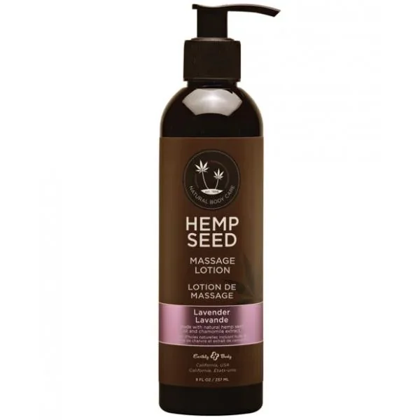 Earthly Body Hemp Seed Massage Lotion Lavender 8oz