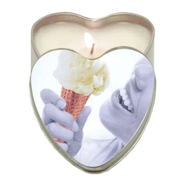 Earthly Body Suntouched Hemp Edible Candle – 4.7 oz Heart Tin Vanilla
