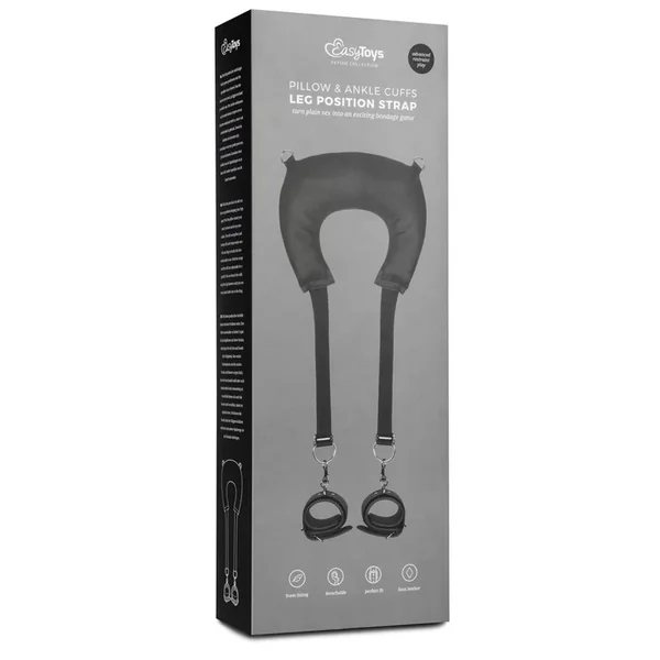 Easy Toys Pillow & Ankle Cuffs Leg Position Strap – Black