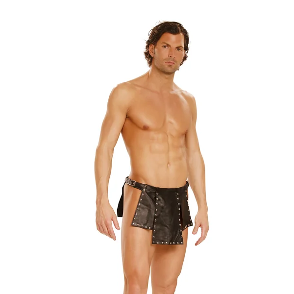 Elegant Moments Leather Kilt With Nail Heads And Adjustable Buckle Closure