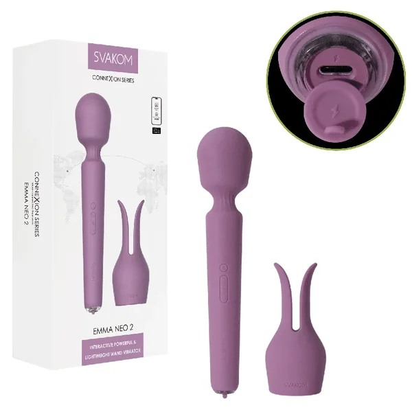 EMMA NEO 2 Rechargeable App-Controlled Heating Wand Vibrator with Attachment