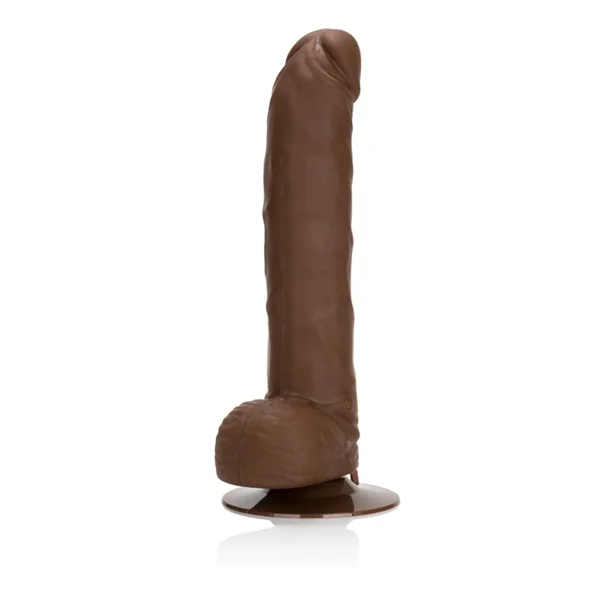 EMPEROR 6.75 BROWN SILICONE G 10 FUNCTION VIBRATIG DILDO “